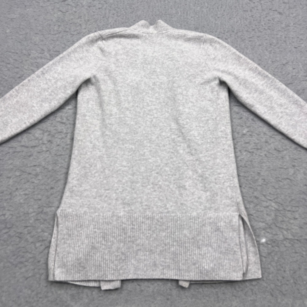 LL Bean Cardigan Womens Small Gray 100% Cashmere Open Front Pockets Knit Sweater - Picture 8 of 10